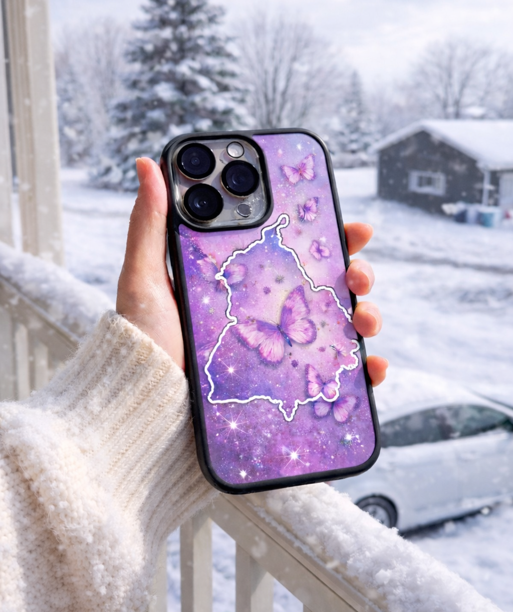 Butterfly Punjab Map Aesthetic Phone Cover